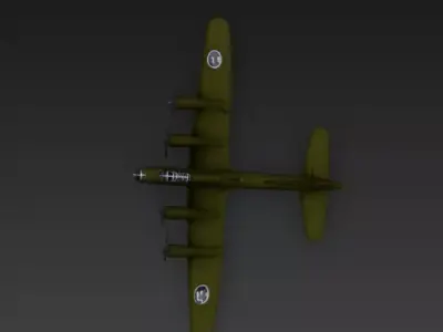 Boeing B29 Bomber 3D Model World War II Aircraft Low-poly 3D model