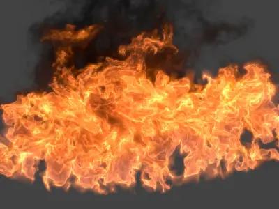 Burning Oil Fire VDB Animated for Blender 3D model