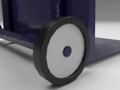 Wheelbarrow hand truck Low-poly 3D model