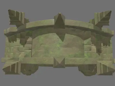 Medieval Bridge Cartoon 01 Low-poly 3D model