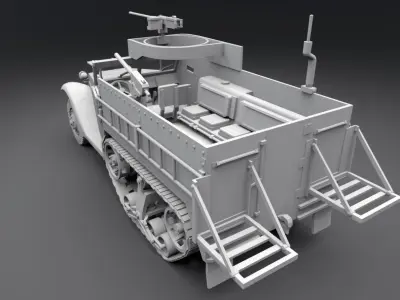 M3 Half Track Scale model 3D print model