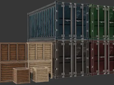 Industrial Cargo Pack Low-poly 3D model purchase
