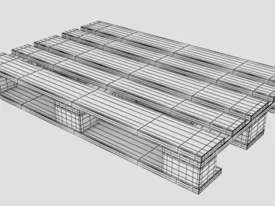 Wooden pallet 3D model shop