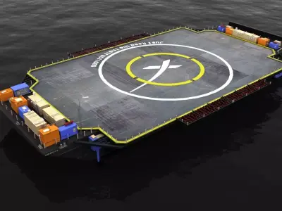 SpaceX Drone Barge Low-poly 3D model