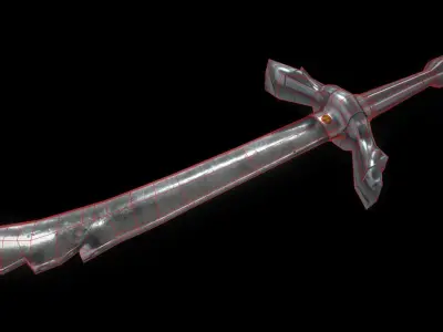 Saw Silver Sword Low-poly 3D model