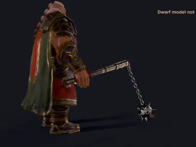 Dwarf mace Low-poly 3D model