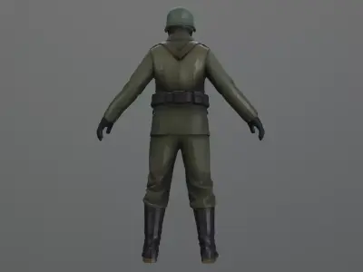 german soldier with gas mask 3D model