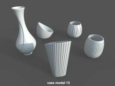 Vase Pack03 - 5 Models Free 3D print model