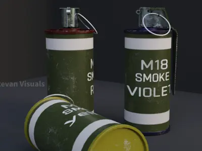 M18 Smoke Grenade Low-poly 3D model