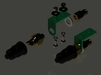 Brass Pressure switch Free 3D model