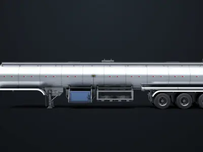 Generic Food Tank Trailer 02 For Heavy Truck PBR Low-poly 3D model