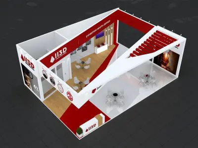 Exhibition Stand Stall Three Side Open 8X10 3D model purchase