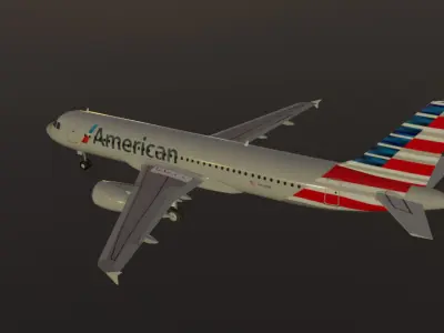 Airbus a320-214 low poly 3D Model 3D model
