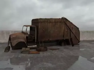 destroyed truck 012 am165 3D model