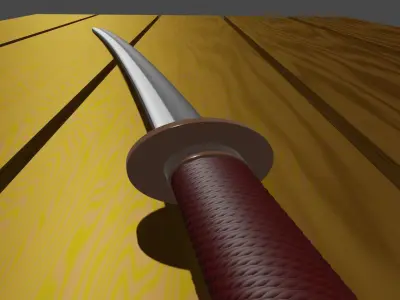 katana sword 3D model 2