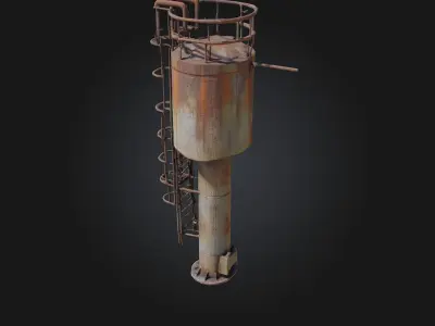 Rusty Silo Tower  Industrial Decay with Rural Character 3D model