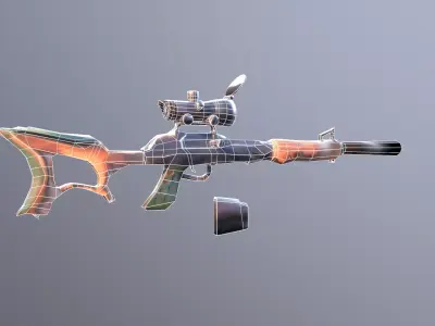 Stylized Sniper Rifle Low-poly 3D model purchase