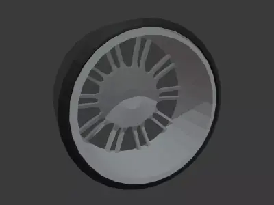 Low Poly Wheel 02 Low-poly 3D model