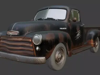 Vintage Rusty Pickup Truck 3D Model 3D model 37
