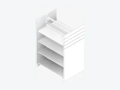 Shelving - Library - Integral - Metal Low-poly 3D model