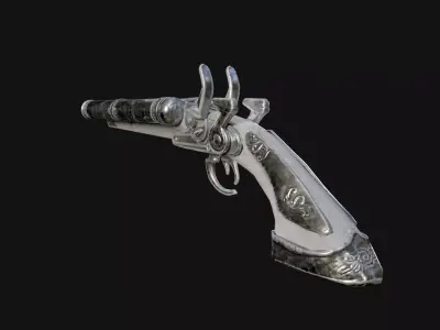 Flintlock Pistol-Shotgun Hybrid Game Ready 3D Weapon Low-poly 3D model