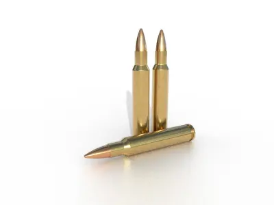 556 - 50 mm Magnum Ammo Low-poly 3D model