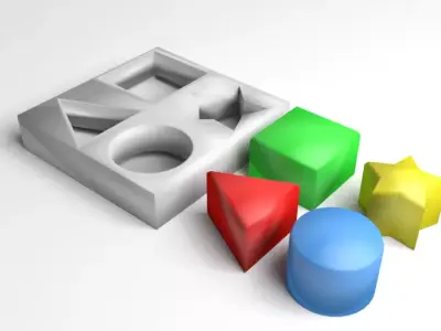 Match Block Toddler Toy 3D model