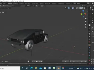 Humvee Car Low-poly 3D model