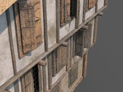 Medieval Village House 08 Low-poly 3D model