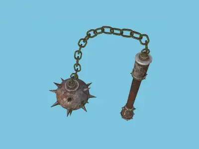 Medieval Flail 01 Earth - Character Fantasy Weaponry Low-poly 3D model