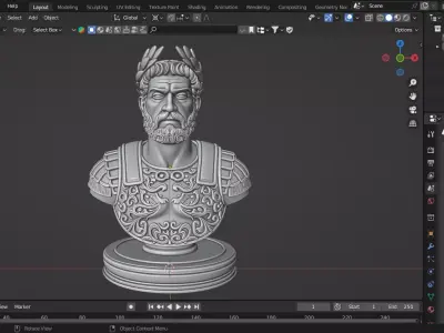 Medieval Roman King Chess Piece 3D print model