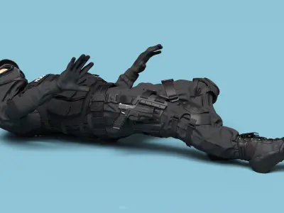 SWAT Police Officer Rigged for Cinema 4D 3D model