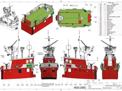 Firefighting boat Strazak 4 Part 4 of 6 group M 3D print model