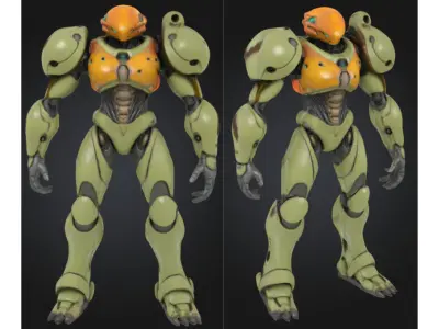 Sci fi Robot Android Low-poly 3D model