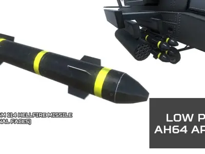 Low Poly AH64 Apache Low-poly 3D model
