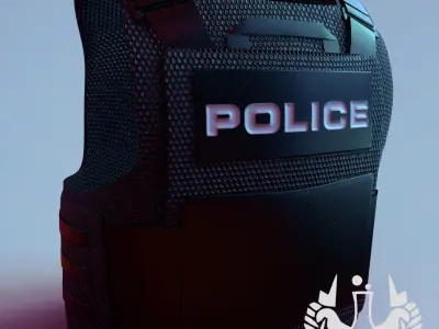  Game Ready Police Officer Vest Low-poly 3D model