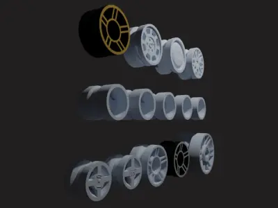 Lego Rim collection  Low-poly 3D model