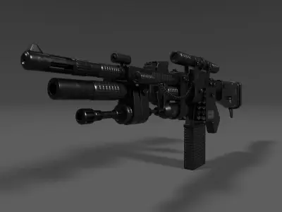 Sniper Rifle Low-poly 3D model shop