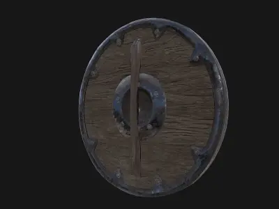 Viking Shield Free low-poly 3D model 5