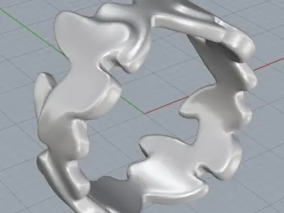 Butterfly eternity ring 17 size 3D print model