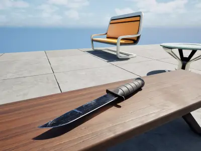 Game Ready Combat Knife - Free AAA quality 3D Game Asset Free low-poly 3D model