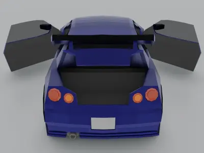 Nissan GTR R34 low poly  Free low-poly 3D model