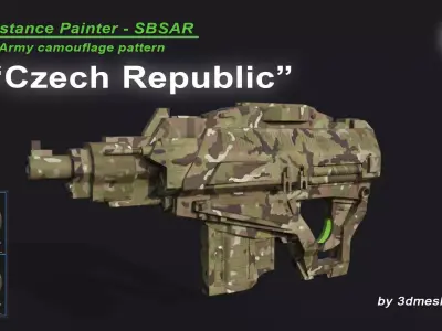 Czech Republic - Army Camouflage Pattern - SBSAR Material 3D model