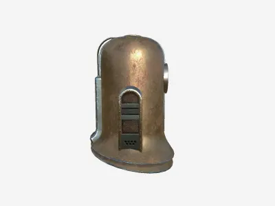 Old Diving Helmet C02 Bronze - Character Design Fashion Low-poly 3D model