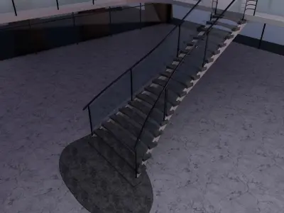 3D  Ladder future exhibition interior and exterior mall 3D model