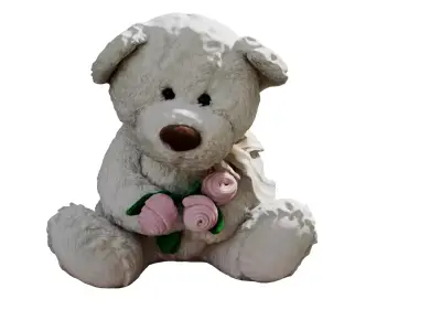 Toy White Bear Low-poly 3D model