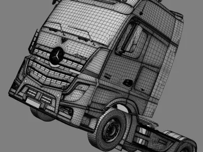 Mercedes Actros MP4 Gigaspace Truck with 40ft Container 3D model