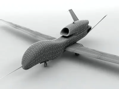  Global Hawk UAV Unmanned Aircraft Low-poly 3D model