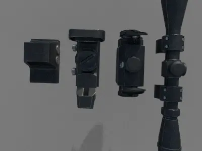 Tactical Sights Pack 3D model Low-poly 3D model
