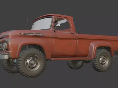 Old Rusty Truck 3d Model 3D model